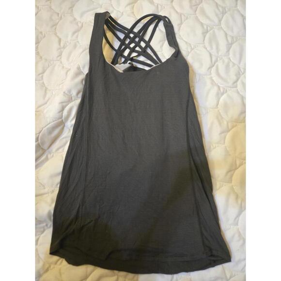 Tops - Lululemon Women's dark gray Strappy Back Tank Top with Built-in Bra